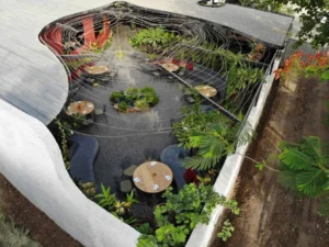 Thiet ke quan Cafe san vuon nhin tren cao