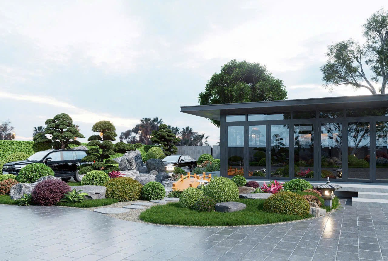 hồ cá koi sân vườn biệt thự
