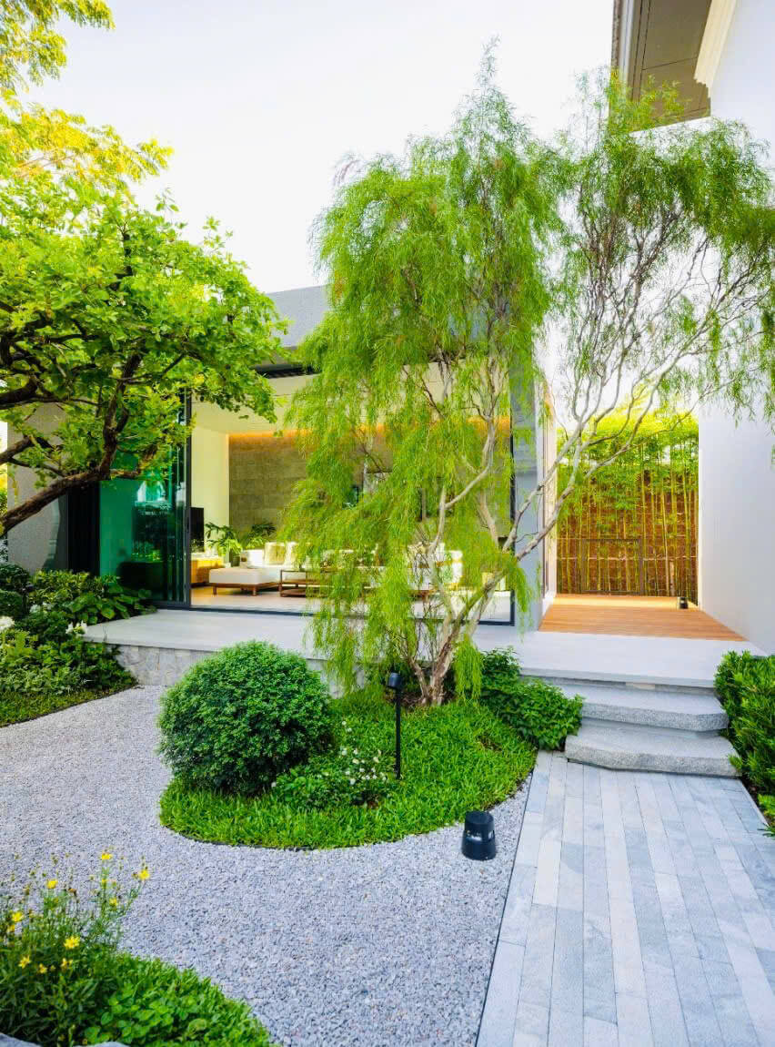 Kết hợp cây xanh và vật liệu cứng Kết hợp cây xanh và vật liệu cứng Kết hợp cây xanh và vật liệu cứng