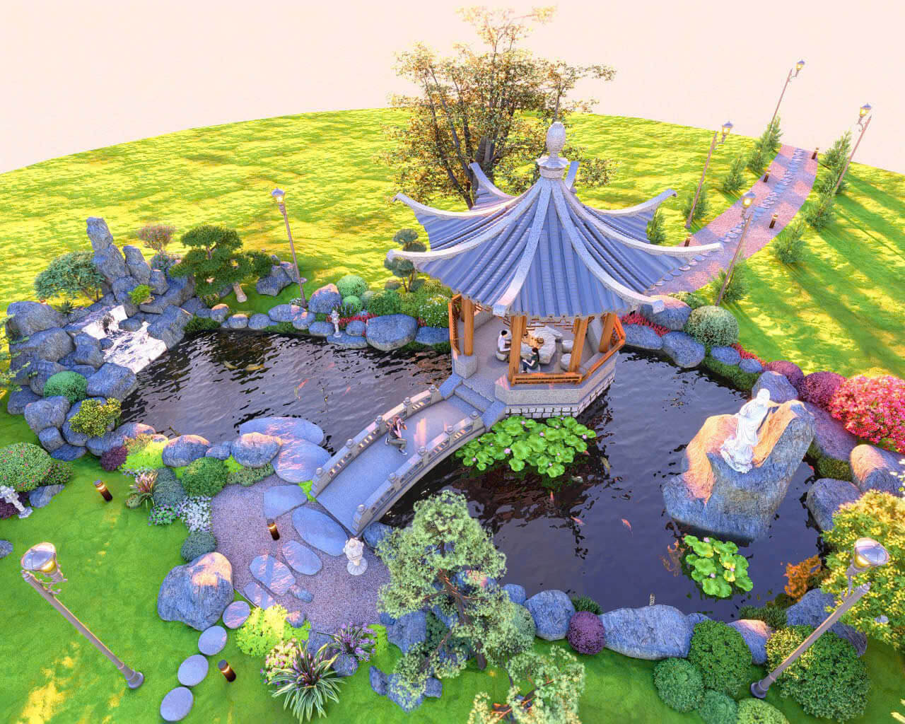 Mẫu thiết kế sân vườn TPHCM đẹp, hiện đại cho biệt thự