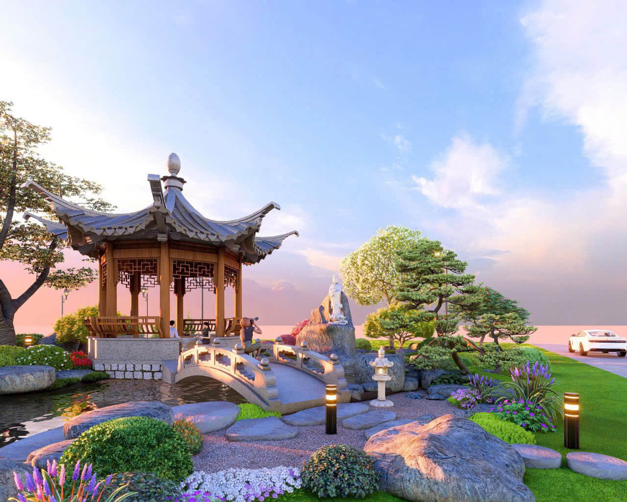 Mẫu thiết kế sân vườn TPHCM đẹp, hiện đại cho biệt thự sang trọng