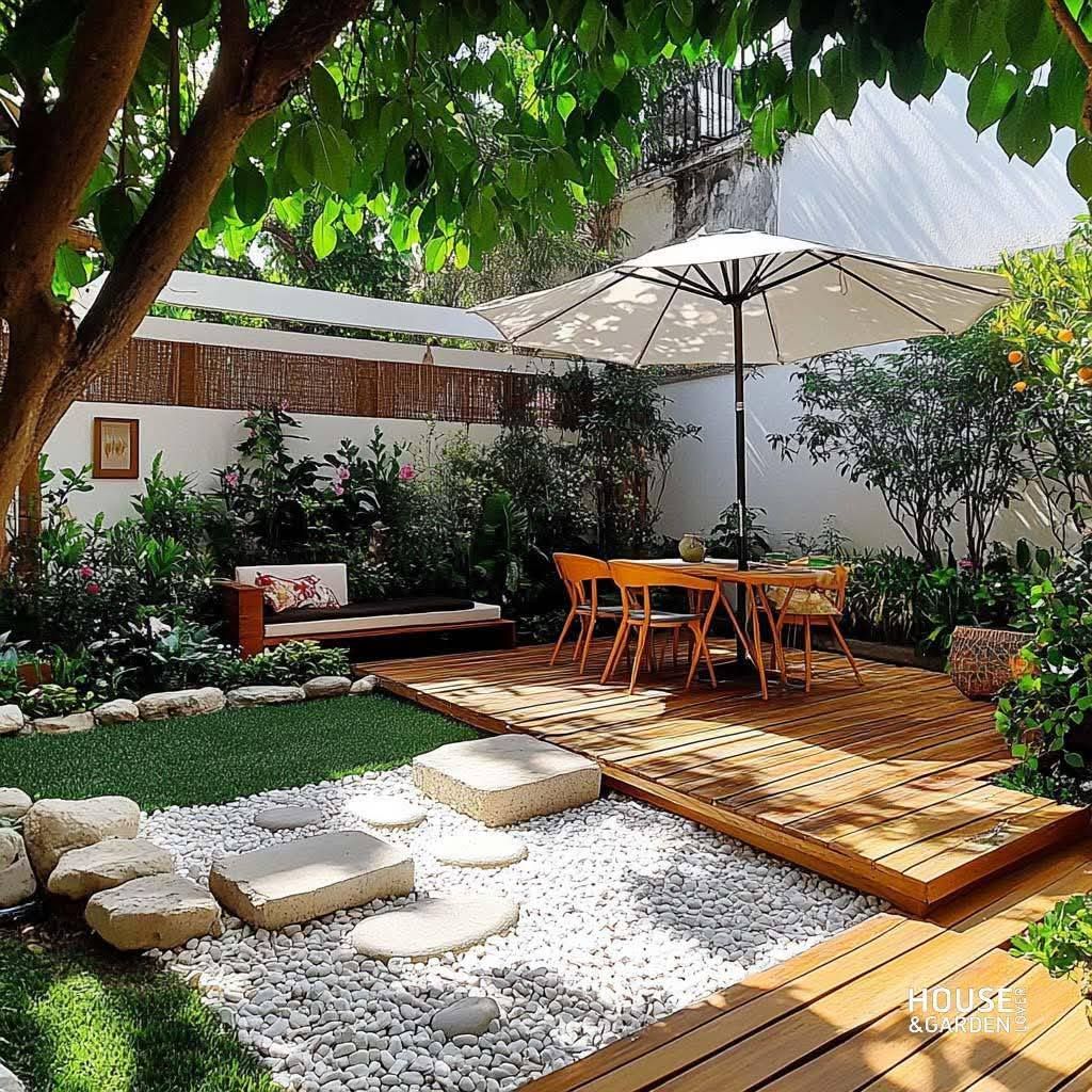 Sân vườn nhà phố hiện đại sang trọng 2025