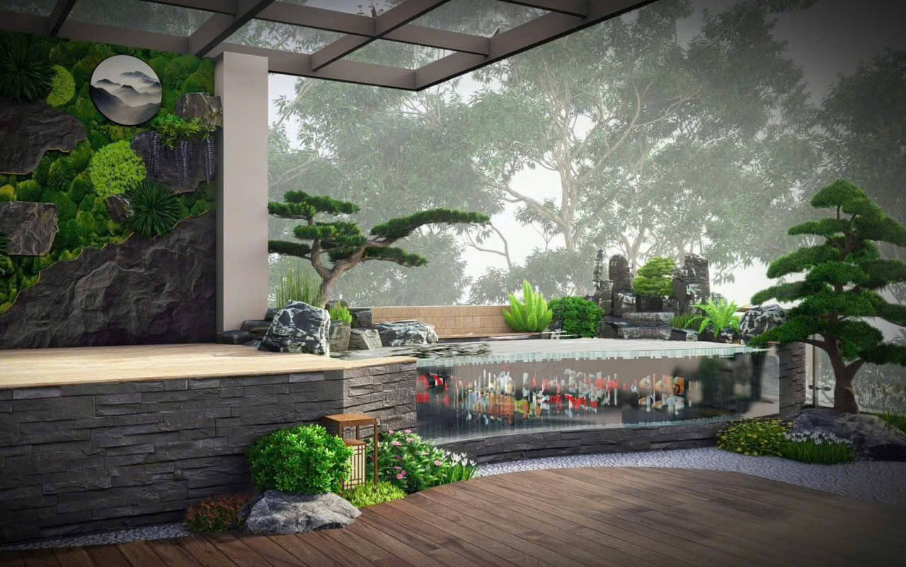 mẫu thiết kế vườn trên sân thượng