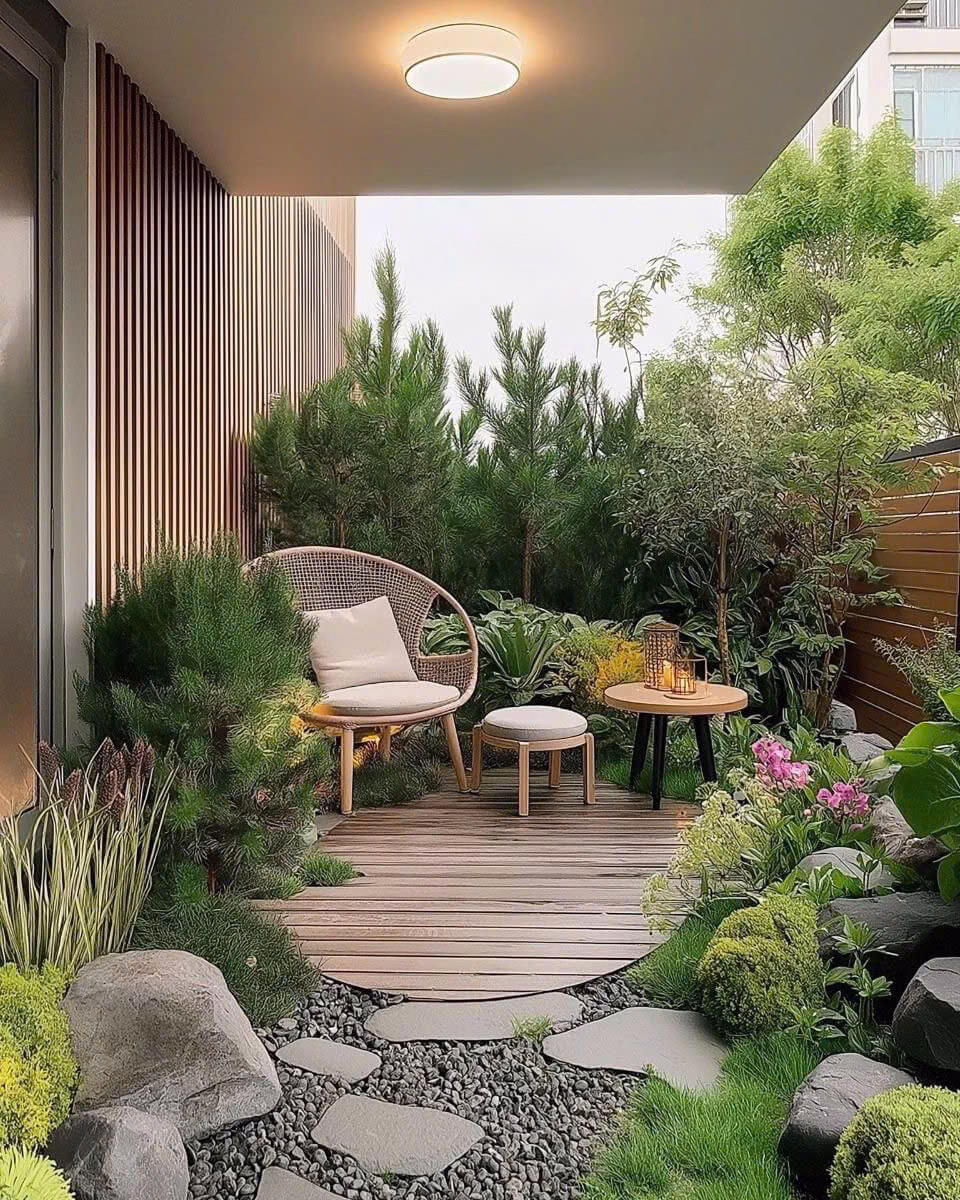 Sân vườn nhà phố phong cách Zen Garden
