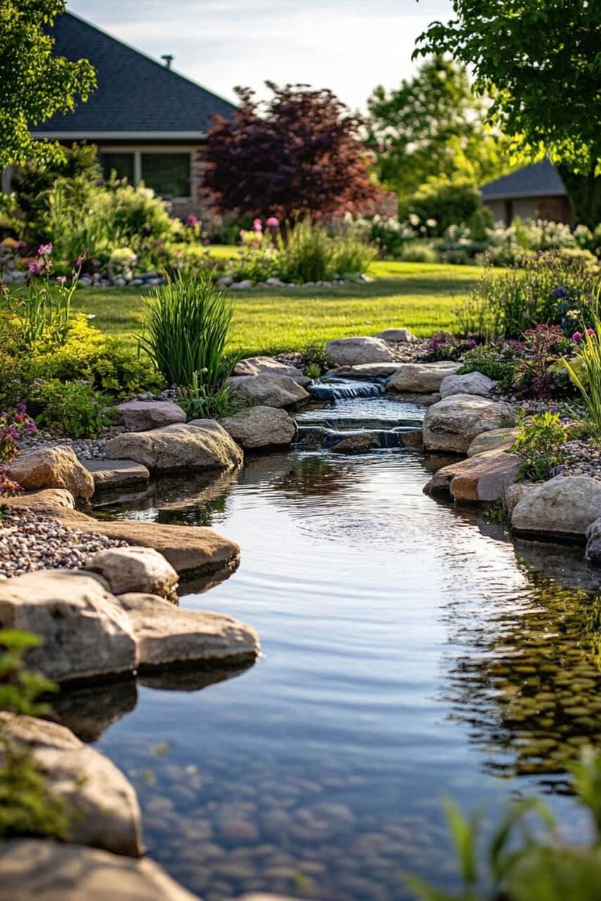 thi công suối nhân tạo sân vườn