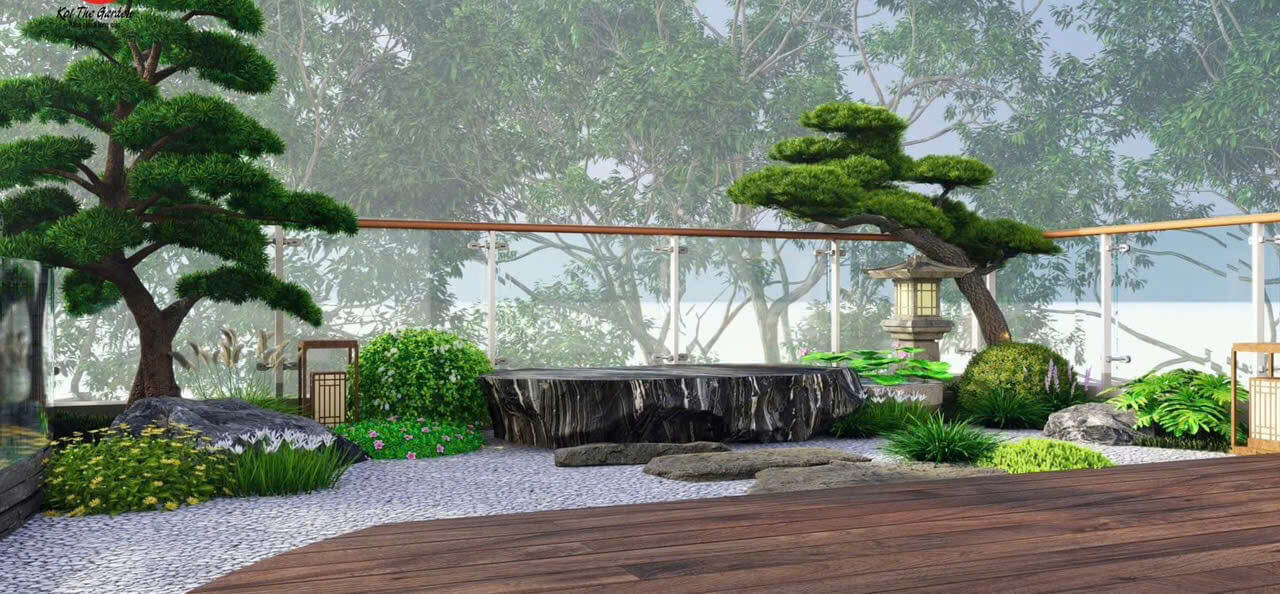 mẫu thiết kế vườn trên sân thượng