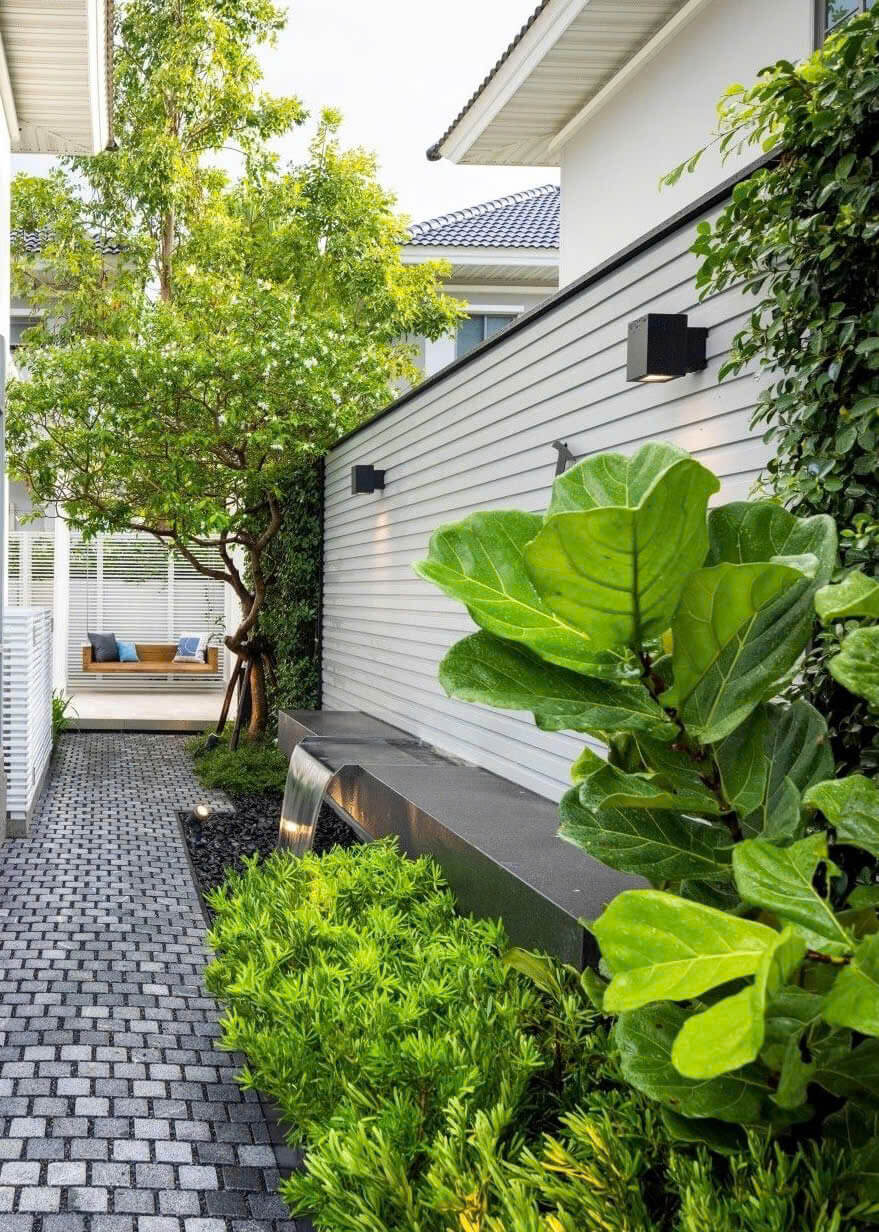 thiết kế sân vườn nhà phố hiện đại