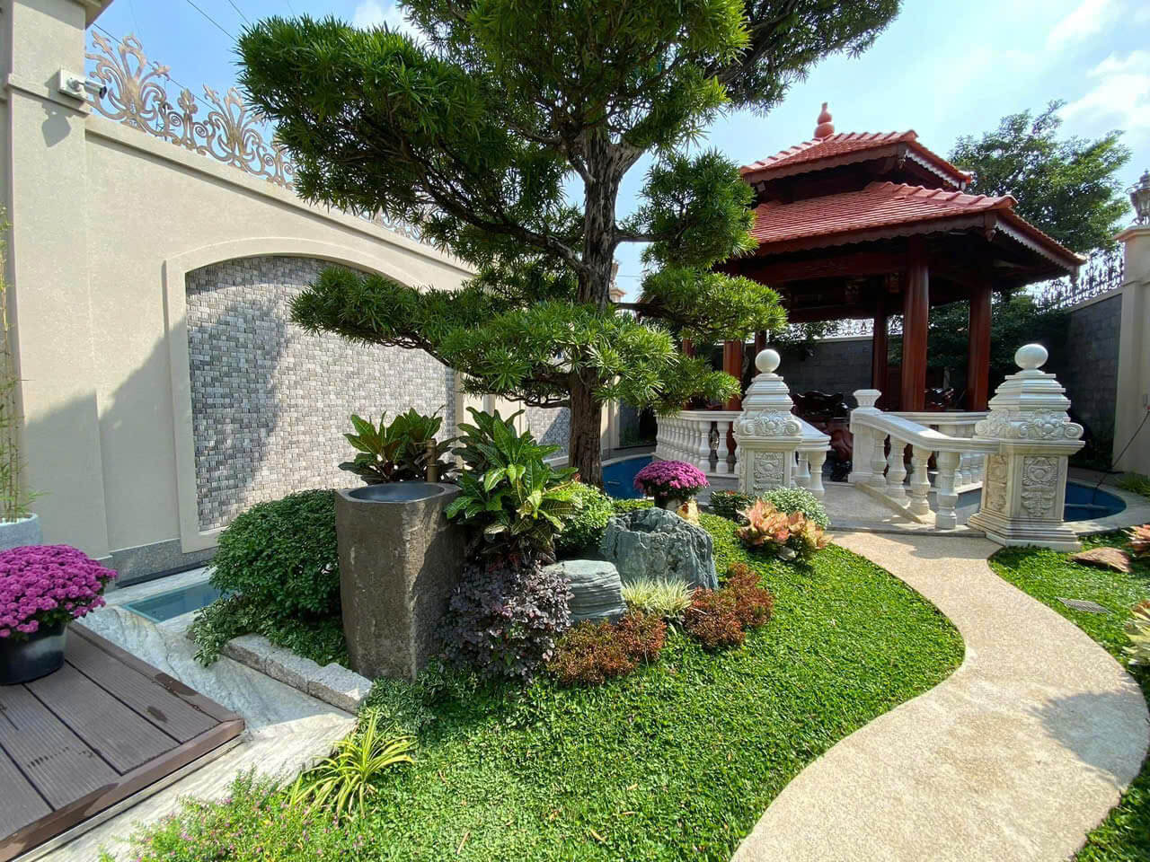 mẫu thiết kế sân vườn biệt thự đẹp