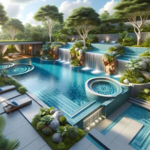 Hồ bơi và suối nhân tạo