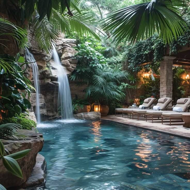 Hồ bơi và suối nhân tạo thiên nhiên
