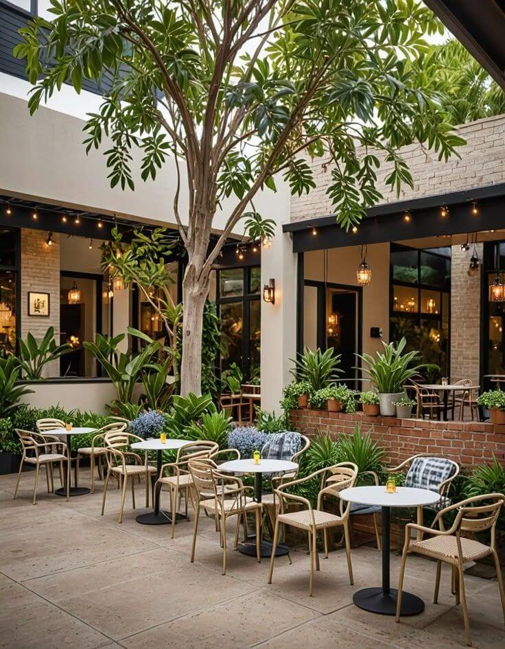 Quán cafe sân vườn phong cách nhiệt đới