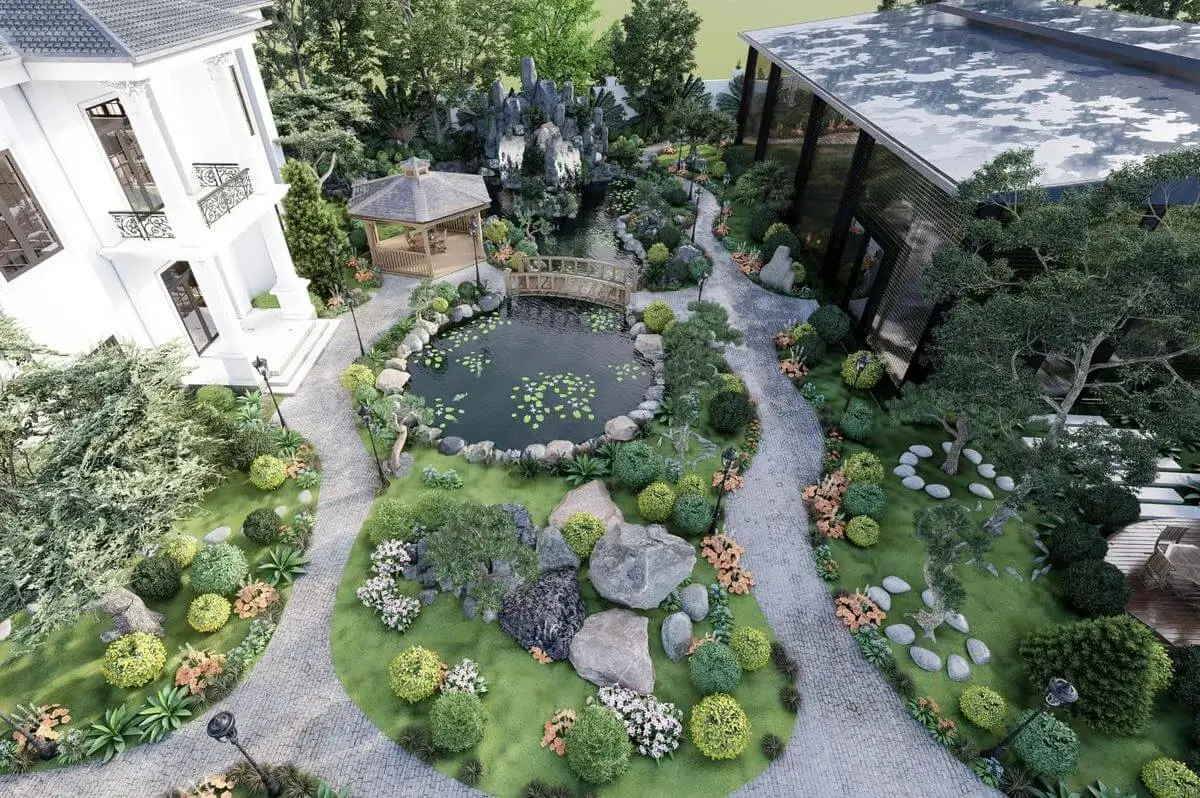 Sân vườn biệt thự á đông