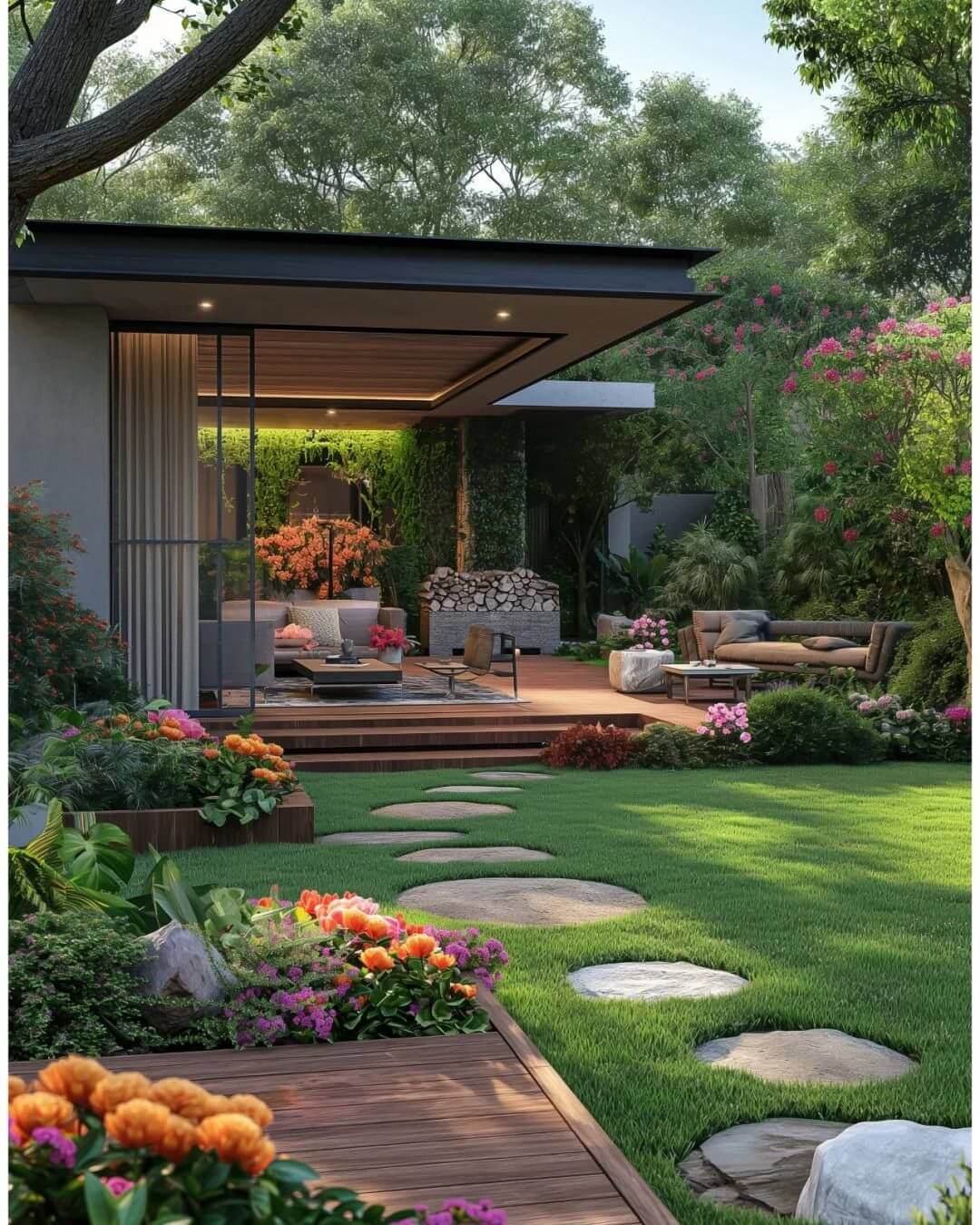 Sân vườn nhà phố xanh mát tphcm