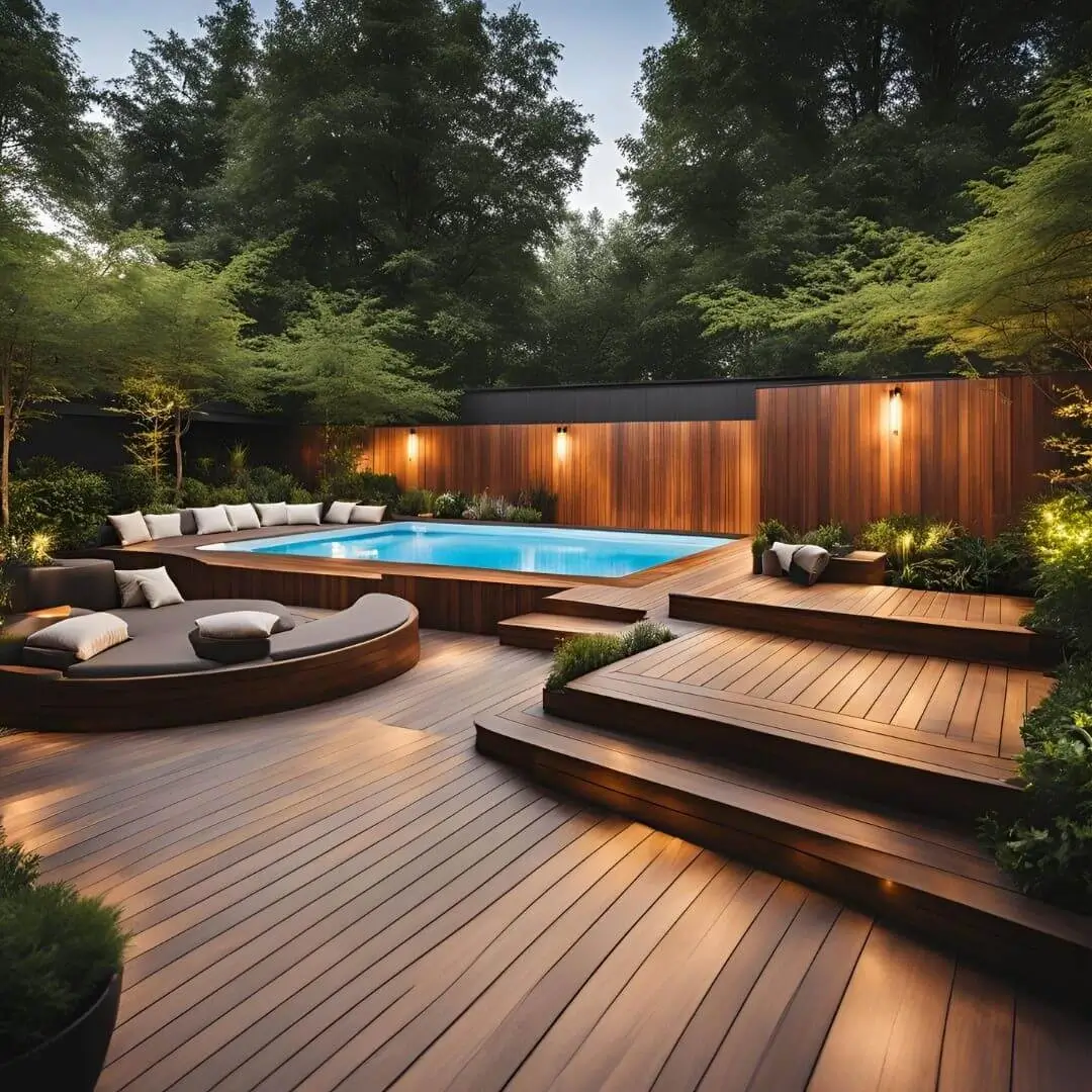 Sân vườn nhiệt đới hồ bơi ngoài trời