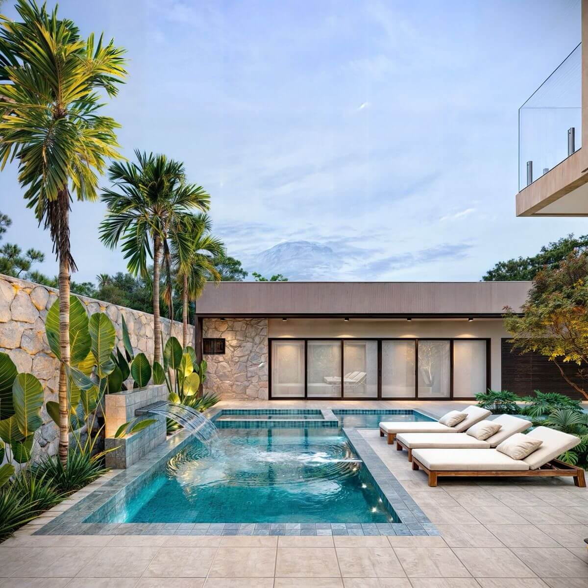 Sân vườn kết hợp hồ bơi tphcm