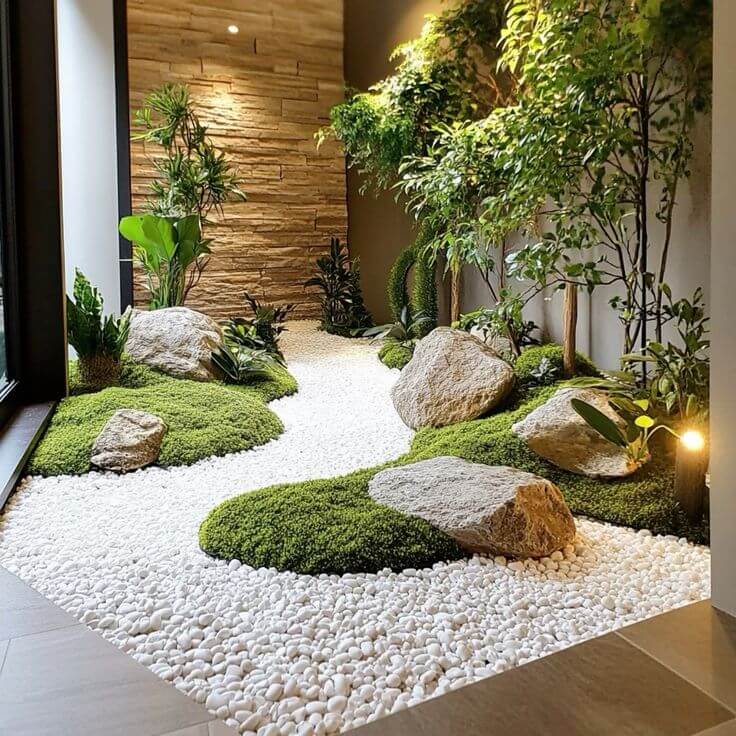 Sân vườn Zen trên sân thượng