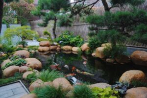 Suối nhân tạo hồ cá koi