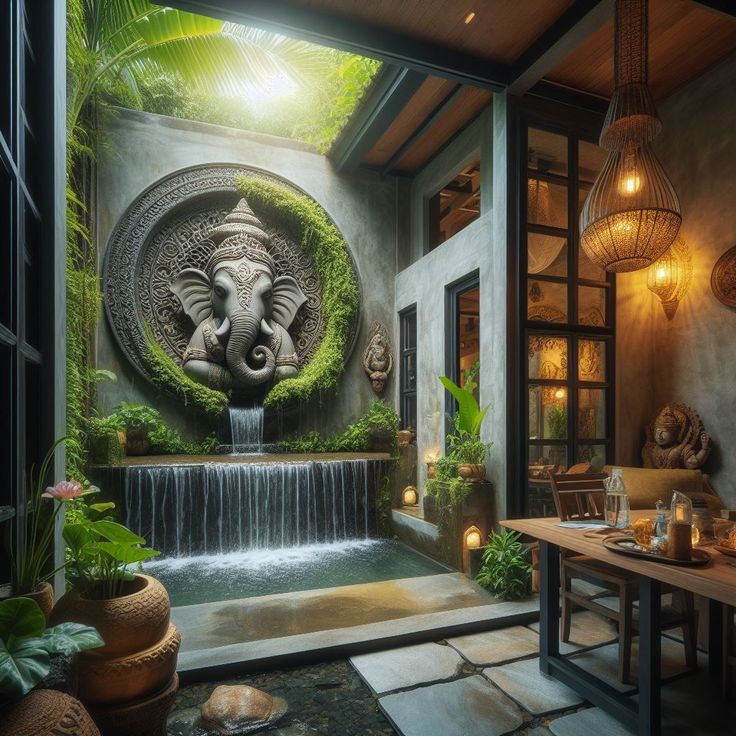 Suối nhân tạo kết hợp thác nước