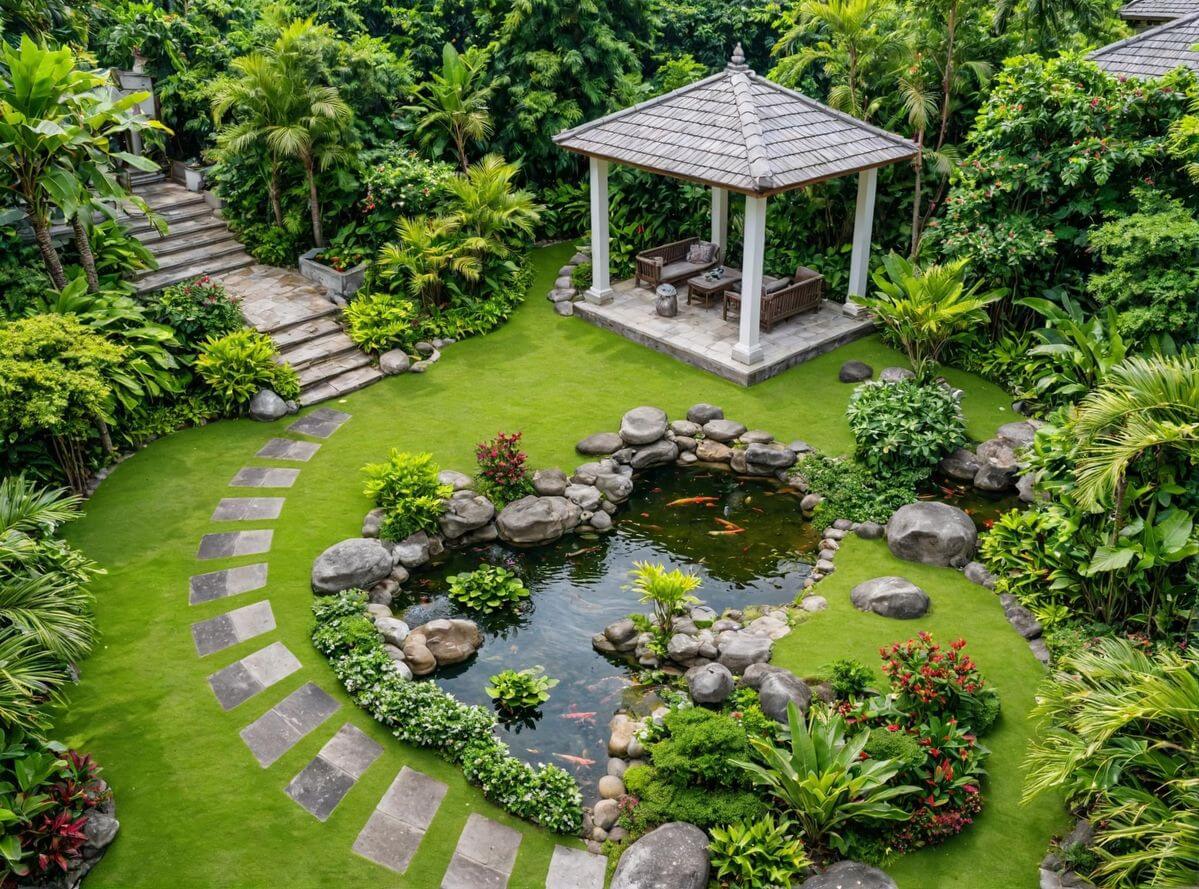 Thiết kế sân vườn biệt thự hiện đại