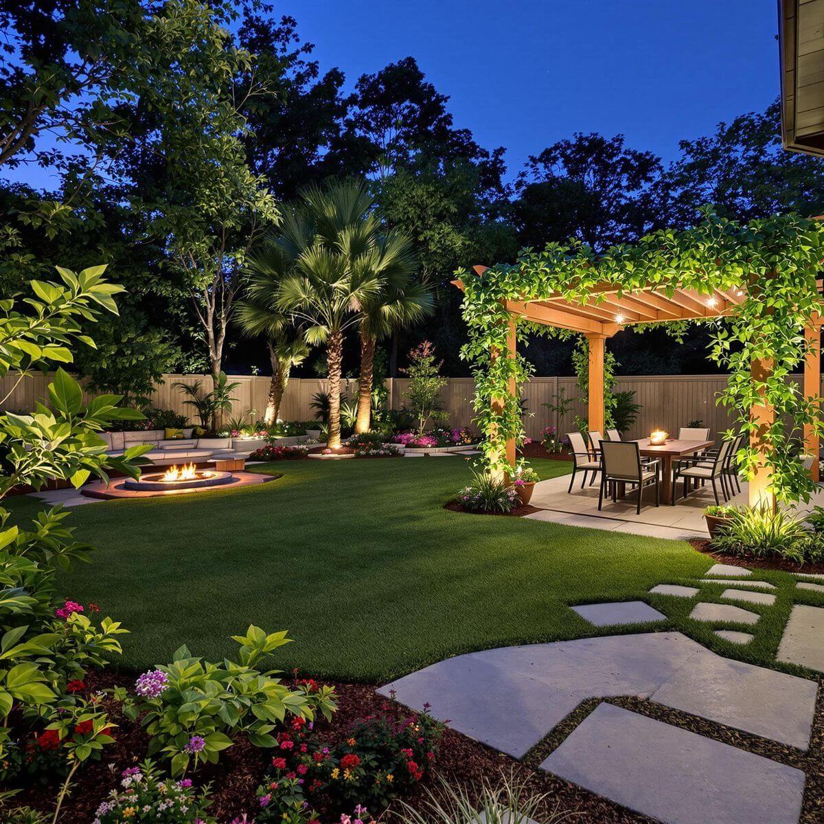 Thiết kế sân vườn biệt thự nhiệt đới