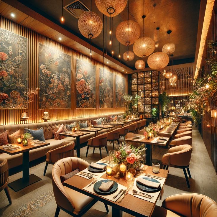 Thiết kế sân vườn nhà hàng hệ thống chiếu sáng