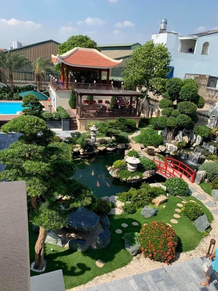 Tiểu cảnh cây xanh sân vườn biệt thự tphcm
