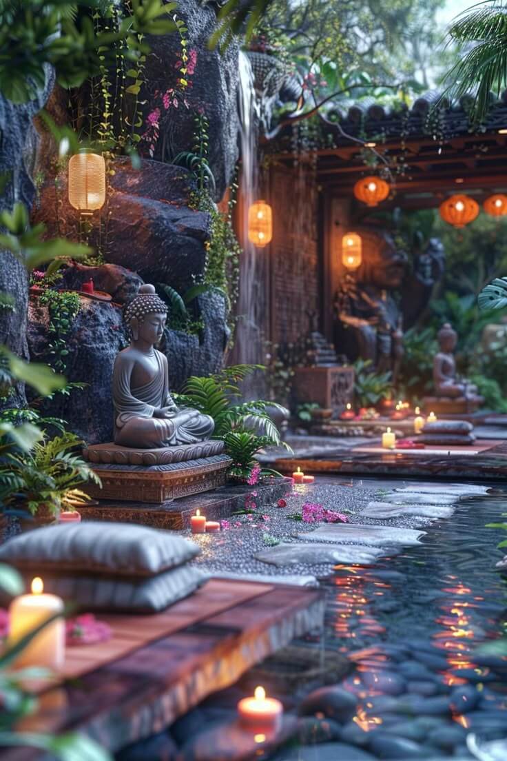 Tiểu cảnh phong thuỷ trang trí đèn