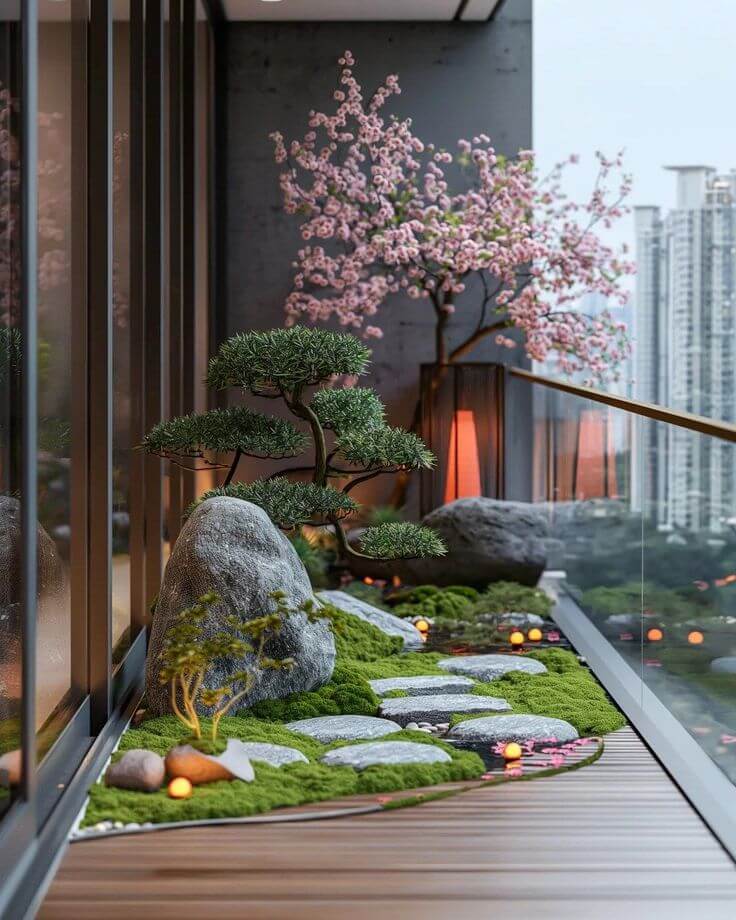 Vườn Zen trên sân thượng