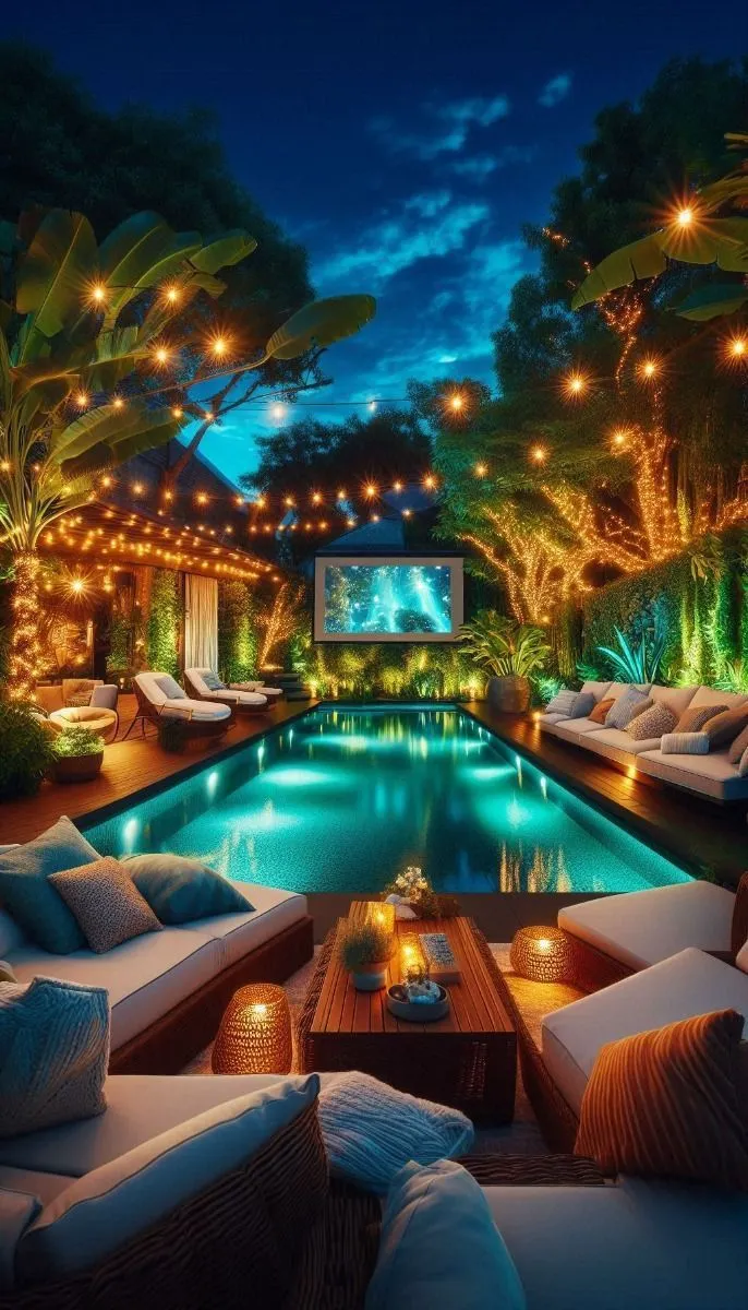 Cafe sân vườn hồ bơi mini