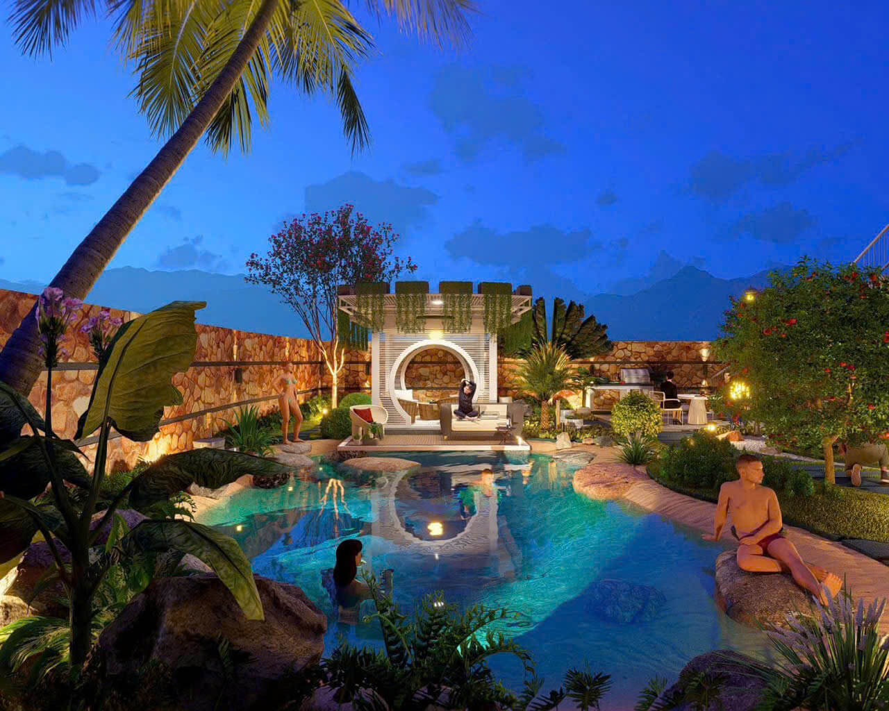 Thi công hồ bơi địa trung hải